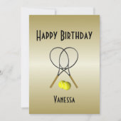 RSVPによるテニス誕生日パーティーへの招待 招待状 (正面)