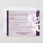 RSVPによるPixDezines Fluttering、カスタマイズ可能な色 出欠カード (裏面)