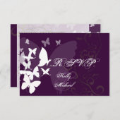 RSVPによるPixDezines Fluttering、カスタマイズ可能な色 出欠カード (正面/裏面)