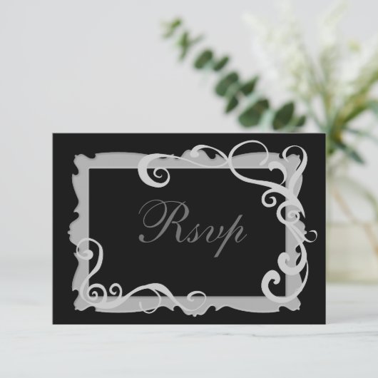 RSVPに一致する黒/銀灰色の旋回フレーム 出欠カード (スタンド正面)