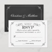 RSVPのエレガントなヴィンテージの黒板のStlyeの結婚式 出欠カード (正面/裏面)