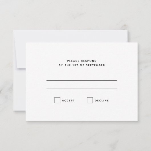 RSVPのエレガント応答結婚カード 出欠カード (裏面)