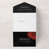 RSVPのエレガントRed Poppy Lメニューオプション結婚 オールインワン招待状 (外側)