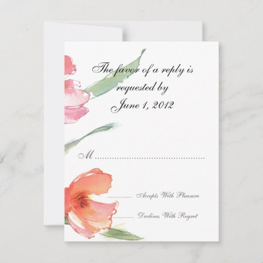 RSVPのカ結婚ードと招待状 出欠カード (正面)