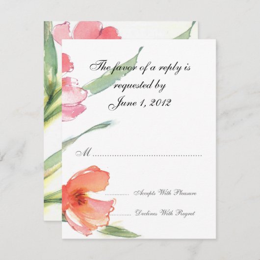 RSVPのカ結婚ードと招待状 出欠カード (正面/裏面)