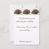 RSVPのタペストリー及びバラのスペイン人の結婚式招待状 出欠カード (正面)