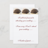 RSVPのタペストリー及びバラのスペイン人の結婚式招待状 出欠カード (正面/裏面)