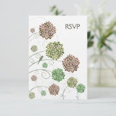 RSVPのダリアの風変わりな庭園の結婚式カード 出欠カード (スタンド正面)