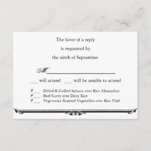 RSVPのテンプレートを結婚するUbi CaritasとAmor 出欠カード