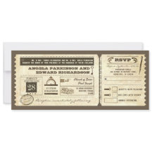 rsvpのデザインの結婚式のヴィンテージのチケットの招待