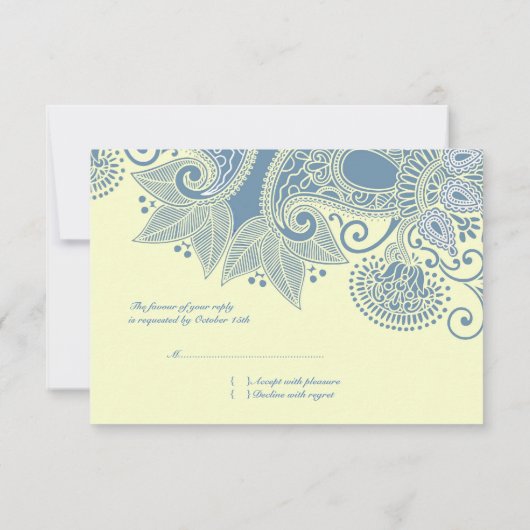 RSVPのビクトリアンな結婚式の招待状 出欠カード (裏面)