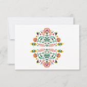 RSVPのフェスタのメキシコプリントカードライムの結婚披露宴 出欠カード (裏面)