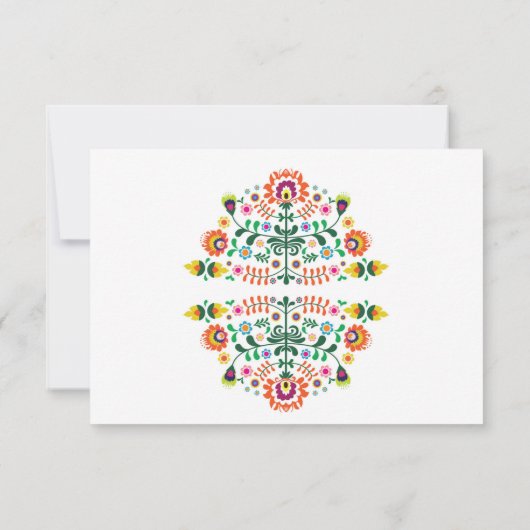 RSVPのフェスタのメキシコプリントカードライムの結婚披露宴 出欠カード (裏面)