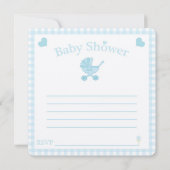 RSVPのベビーの足跡のシャワーの招待状の発表 招待状 (裏面)