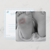 RSVPのベビーの足跡のシャワーの招待状の発表 招待状 (正面/裏面)