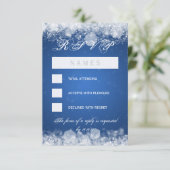 RSVPのベビーシャワー夜輝きの青 出欠カード (スタンド正面)
