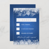 RSVPのベビーシャワー夜輝きの青 出欠カード (正面/裏面)