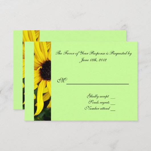 RSVPの受結婚信カード 出欠カード (正面/裏面)