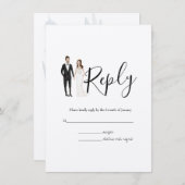 RSVPの図解入りの、写真付きのエンクロー結婚ジャ・カードを結合 エンクロージャーカード (正面/裏面)