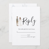 RSVPの図解入りの、写真付きのエンクロー結婚ジャ・カードを結合 エンクロージャーカード (正面/裏面)