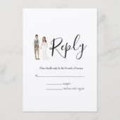 RSVPの図解入りの、写真付きのエンクロー結婚ジャ・カードを結合 エンクロージャーカード (正面)