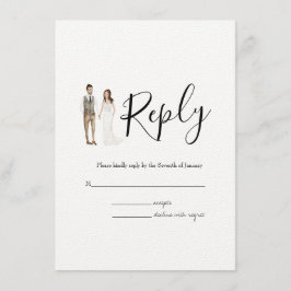 RSVPの図解入りの、写真付きのエンクロー結婚ジャ・カードを結合 エンクロージャーカード