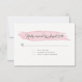 RSVPの応答のシンプルな水彩画の洗浄ブラシの打撃 出欠カード (正面)