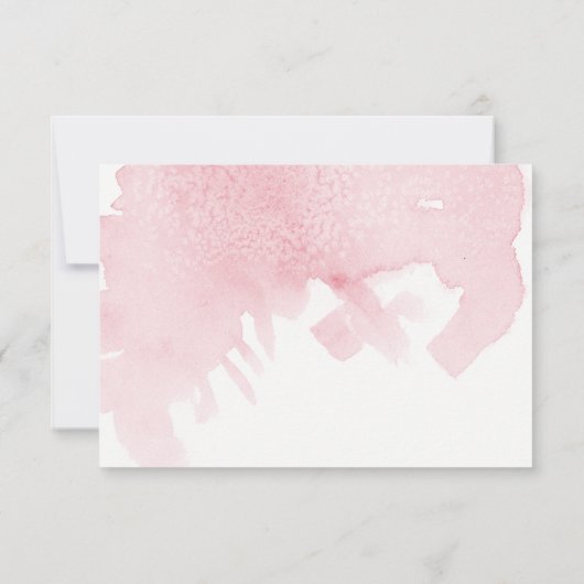 RSVPの応答のシンプルな水彩画の洗浄ブラシの打撃 出欠カード (裏面)