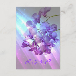 RSVPの応答を結婚している薄紫の紫色の蘭 出欠カード