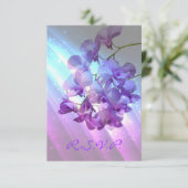 RSVPの応答を結婚している薄紫の紫色の蘭 出欠カード (スタンド正面)