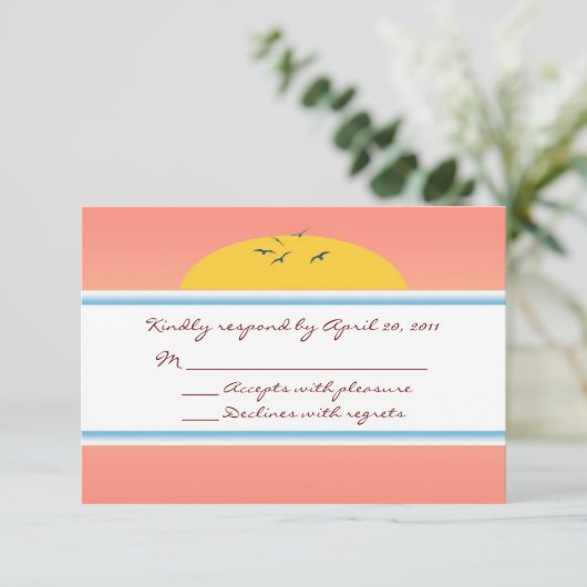 RSVPの応答を結婚する巡航はカスタムを梳きます 出欠カード (スタンド正面)