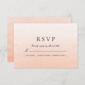 RSVPの応答を結婚する珊瑚の水彩画 出欠カード (正面/裏面)