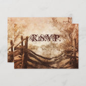 RSVPの応答を結婚する西欧諸国の農場 出欠カード (正面/裏面)