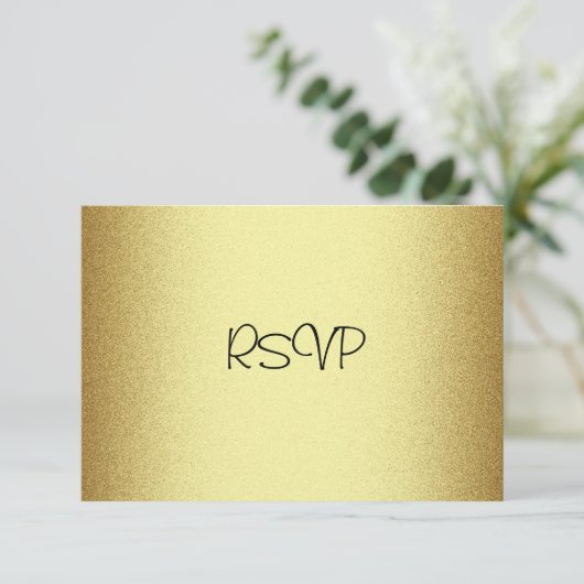 RSVPの応答カードすべてのイベントのエレガントな金ゴールド 出欠カード (スタンド正面)