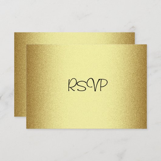 RSVPの応答カードすべてのイベントのエレガントな金ゴールド 出欠カード (正面/裏面)
