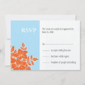 RSVPの応答カードを結婚しているオレンジおよびTiffany 招待状 (正面)