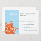 RSVPの応答カードを結婚しているオレンジおよびTiffany 招待状 (正面/裏面)