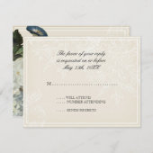 RSVPの応答カードを結婚している朝顔のアジサイ 出欠カード (正面/裏面)