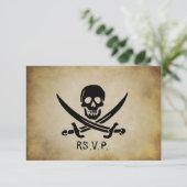 RSVPの応答カードを結婚している海賊 出欠カード (スタンド正面)