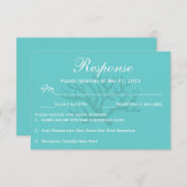 RSVPの応答カードを結婚しているSeafoamの緑のタツノオトシゴ 出欠カード (正面/裏面)