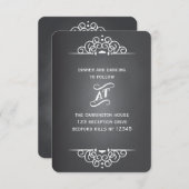 RSVPの応答カードを結婚するエレガントな愛黒板 エンクロージャーカード (正面/裏面)