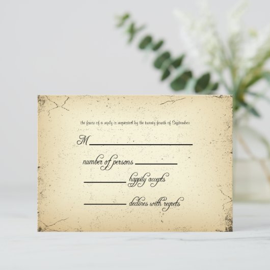 RSVPの応答カードを結婚するストーリー展開 出欠カード (スタンド正面)