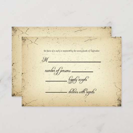 RSVPの応答カードを結婚するストーリー展開 出欠カード (正面/裏面)