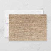 RSVPの応答カードを結婚するピンクのデイジーのバーラップ 出欠カード (裏面)