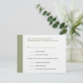 RSVPの応答カードを結婚する緑のビーズのボーダー 出欠カード (スタンド正面)