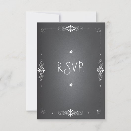 RSVPの応答カードを結婚する黒板 出欠カード (正面)