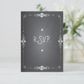 RSVPの応答カードを結婚する黒板 出欠カード (スタンド正面)