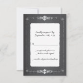 RSVPの応答カードを結婚する黒板 出欠カード (裏面)