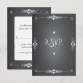 RSVPの応答カードを結婚する黒板 出欠カード (正面/裏面)