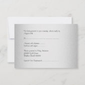 RSVPの応答カードイベントのエレガントで軽い銀 出欠カード (裏面)